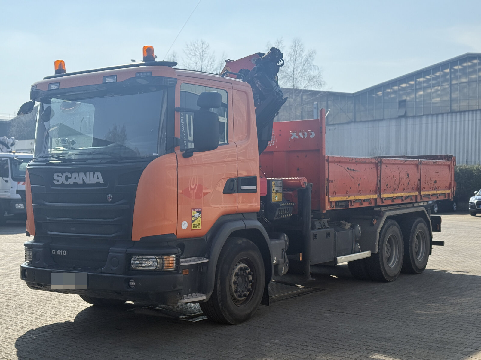 SCANIA G410 CB 6x4 EURO6|WYWROTKA TRÓJSTRONNA Z HDS PALFINGER PK9002